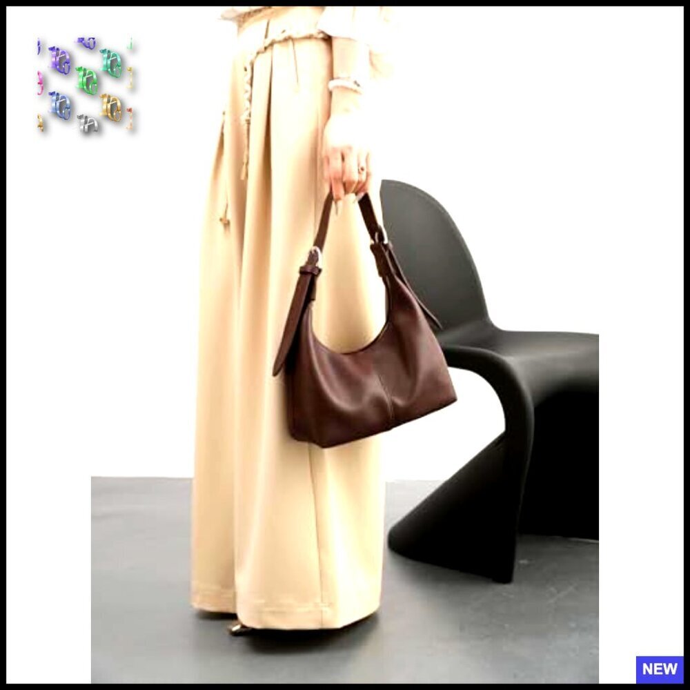 Vegan Leather Hobo Shoulder Bag Slouchy Tote Crossbody Purse Minimal Chic - Picture 3 of 7